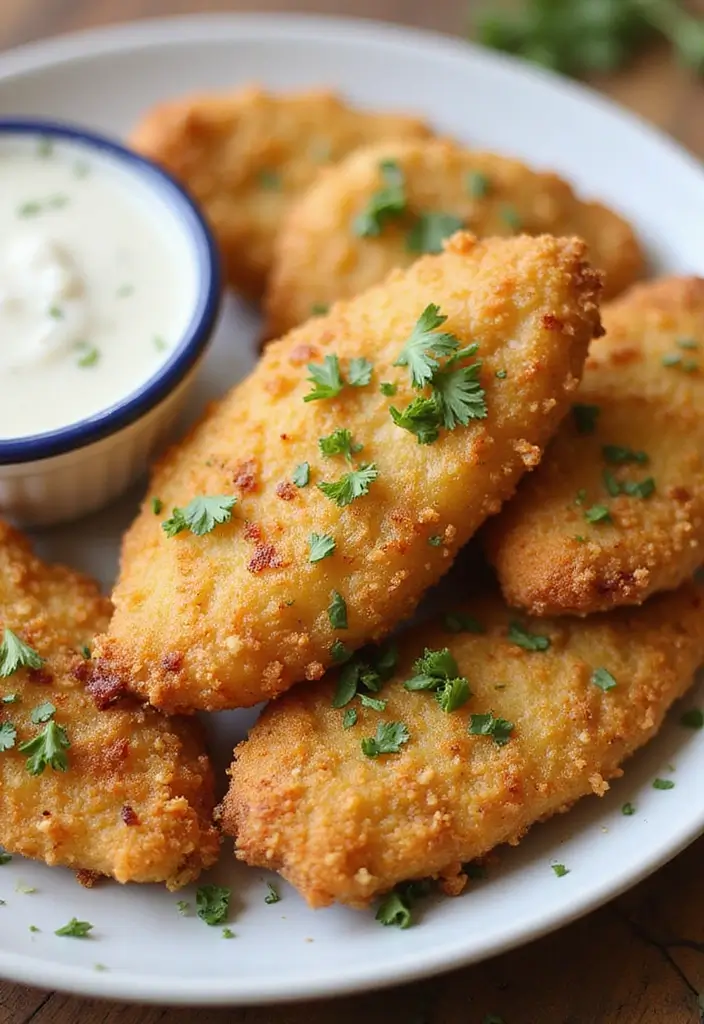 29 Crispy Chicken Tender Recipes That Kids Beg For - 12. Garlic Parmesan Chicken Tenders