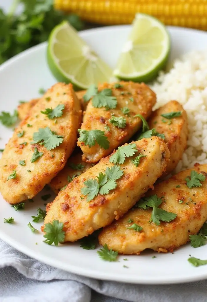 29 Crispy Chicken Tender Recipes That Kids Beg For - 16. Cilantro Lime Chicken Tenders